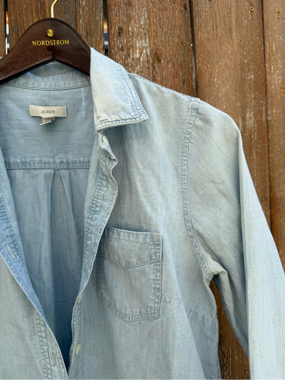 J Crew Women’s Light Blue Denim Rodeo Cowgirl Long Sleeve Shirt Size Small - Picture 6 of 10
